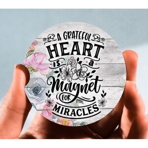 Set of 2 Car‎ Coasters, A Grateful Heart Car Coaster, Neoprene Car Coaster